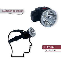 Lanterna Cabeça Led Super Potente Recarregável - 3 Lanterna Cabeça Led Super Potente Recarregável - 3