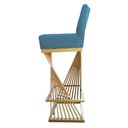 Ver imagem 3 de Kit 04 Banquetas Luma Base de Ferro Sued Azul Tiffany - D'classe Decor