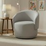 Poltrona Decorativa Giratória Sala de Estar Recepção Linho Jasmine - 1