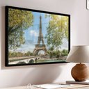 Ver imagem 1 de Quadro Decorativo Cidade Paris - Torre Eiffel  em Moldura Caixa Tacolado Moldura Trad 1cm Madeira Es
