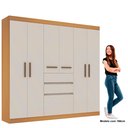 Ver mais imagens de Guarda-Roupa Casal 7 Portas 2 Gavetas Berna Yescasa Bege/Freijo/White Laca