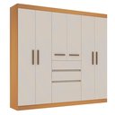 Ver imagem 2 de Guarda-Roupa Casal 7 Portas 2 Gavetas Berna Yescasa Bege/Freijo/White Laca