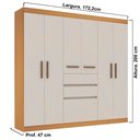 Ver imagem 3 de Guarda-Roupa Casal 7 Portas 2 Gavetas Berna Yescasa Bege/Freijo/White Laca