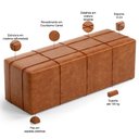 Ver imagem 6 de Kit Cabeceira Cama Box King 195cm com Calçadeira Roma W01 Couríssimo Camel - Lyam Lyam Decor