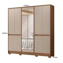 Ver imagem 4 de Guarda Roupa Casal 10 Portas 4 Gavetas com 2 Espelhos Alasca Marrom/Carvalho/Fendi