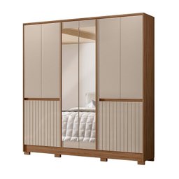 Guarda Roupa Casal  10 Portas  4 Gavetas com 2 Espelhos  Alasca - 2