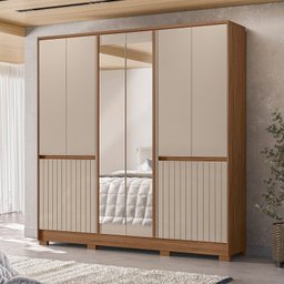 Guarda Roupa Casal  10 Portas  4 Gavetas com 2 Espelhos  Alasca - 1