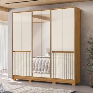 Guarda Roupa Casal  10 Portas  4 Gavetas com 2 Espelhos  Alasca