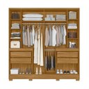 Ver imagem 3 de Guarda Roupa Casal 10 Portas 4 Gavetas com 2 Espelhos Alasca Marrom/Freijo/Off White