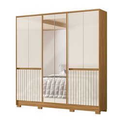 Guarda Roupa Casal  10 Portas  4 Gavetas com 2 Espelhos  Alasca - 2