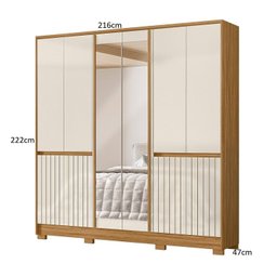 Guarda Roupa Casal  10 Portas  4 Gavetas com 2 Espelhos  Alasca - 4