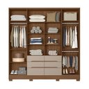 Ver imagem 3 de Guarda Roupa Casal 6 Portas 6 Gavetas 2 Espelhos e Pés San Francisco Marrom/Carvalho/Fendi