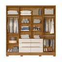 Ver imagem 3 de Guarda Roupa Casal 6 Portas 6 Gavetas 2 Espelhos e Pés San Francisco Marrom/Freijo/Off White
