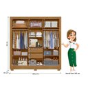 Ver imagem 4 de Guarda Roupa Casal 3 Portas de Correr  2 Gavetas 1 Espelho  Bahamas