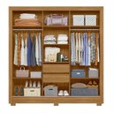Ver imagem 3 de Guarda Roupa Casal 3 Portas de Correr  2 Gavetas 1 Espelho  Bahamas