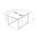 Ver imagem 3 de Escrivaninha Mesa Escritório Dupla Pé Quadrado 90cm Industrial Nogal e Preto Yescasa Marrom