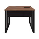 Ver imagem 5 de Escrivaninha Mesa Escritório Dupla Pé Quadrado 90cm Industrial Nogal e Preto Yescasa Marrom