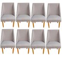 Ver imagem 1 de Kit 08 Cadeiras Para Sala de Jantar Ana Pés Palito Linho Bege - D'Classe Decor