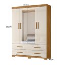Ver imagem 4 de Guarda Roupa Casal 4 Portas 4 Gavetas 2 Espelhos e Pés Miami Marrom/Freijo/Off White