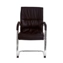 Ver imagem 2 de Cadeira Escritório Interlocutor Big Fixa Marrom Base Cromada