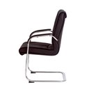 Ver imagem 3 de Cadeira Escritório Interlocutor Big Fixa Marrom Base Cromada