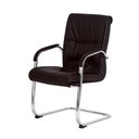 Ver imagem 1 de Cadeira Escritório Interlocutor Big Fixa Marrom Base Cromada