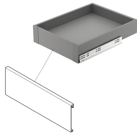 Painel Frontal 89x1.100mm para Gaveta Interna Invisa Cinza Hafele 01 Unidade