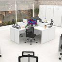 Ver imagem 2 de Estação de Trabalho Mesas em L 4 Lugares 120cm x 60cm Branco