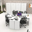 Ver imagem 3 de Estação de Trabalho Mesas em L 4 Lugares 120cm x 60cm Branco