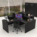 Ver imagem 1 de Estação de Trabalho Mesas em L 4 Lugares 120x60