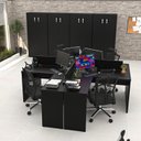 Ver imagem 2 de Estação de Trabalho Mesas em L 4 Lugares 120x60