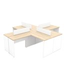 Ver imagem 5 de Estação de Trabalho Mesas em L 4 Lugares 120x60 Bege/Carvalho/Branco
