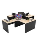 Ver imagem 3 de Estação de Trabalho Mesas em L 4 Lugares 120x60