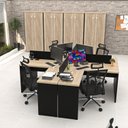 Ver imagem 2 de Estação de Trabalho Mesas em L 4 Lugares 120x60