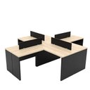 Ver imagem 4 de Estação de Trabalho Mesas em L 4 Lugares 120x60