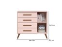 Ver imagem 3 de Jogo de Quarto Bebê Q Encanto Retrô Rosa Berço com Colchão - Móveis Leartam