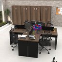 Ver imagem 2 de Estação de Trabalho Mesas em L 4 Lugares 120x60