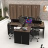 Estação de Trabalho Mesas em L 4 Lugares 120x60 - 2