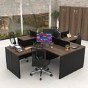 Ver imagem 1 de Estação de Trabalho Mesas em L 4 Lugares 120x60