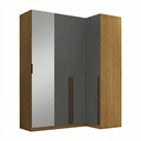 Ver imagem 2 de Guarda Roupa Modulado de Canto Reto 4 Portas com Espelho Freijó/Titânio Altezza Trend