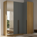 Ver imagem 5 de Guarda Roupa Modulado de Canto Reto 4 Portas com Espelho Freijó/Titânio Altezza Trend
