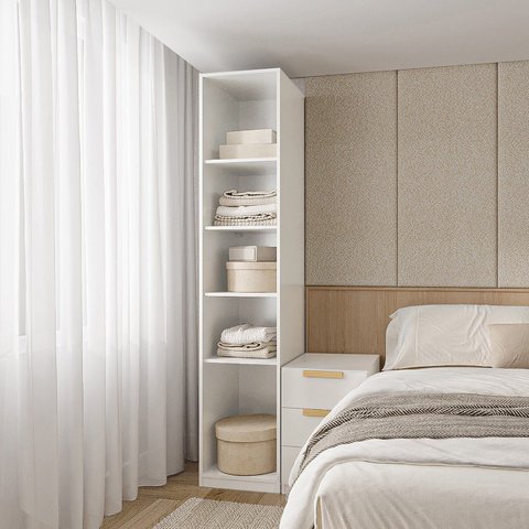 Guarda-roupa Modular 40cm sem Portas com Prateleiras Jade CabeCasa MadeiraOriginals