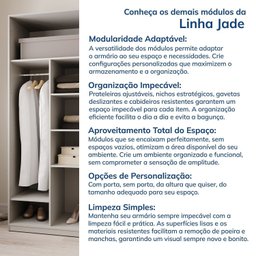Guarda-roupa Modular 40cm sem Portas com Prateleiras Jade Cabecasa Madeiramadeira - 7