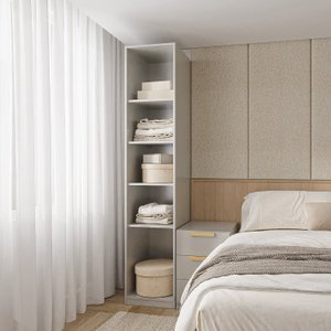 Guarda-roupa Modular 40cm sem Portas com Prateleiras Jade Cabecasa Madeiramadeira