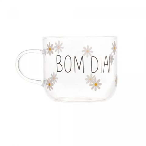Caneca de Vidro Resistente Bom Dia 120ml 20539 Wolff Cada