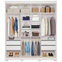 Ver imagem 5 de Guarda-Roupa Casal 2 Portas de Correr com Espelho e Pés 100% MDF 202cm Firenze Espresso Móveis Branco
