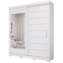Ver imagem 3 de Guarda-Roupa Casal 2 Portas de Correr com Espelho e Pés 100% MDF 202cm Firenze Espresso Móveis Branco