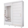 Guarda-Roupa Casal 2 Portas de Correr com Espelho e Pés 235cm 100% MDF Firenze Espresso Móveis - 3