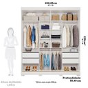 Ver imagem 4 de Guarda-Roupa Casal 2 Portas de Correr com Espelho e Pés 100% MDF 202cm Firenze Espresso Móveis Branco