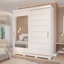 Ver imagem 2 de Guarda-Roupa Casal 2 Portas de Correr com Espelho e Pés 235cm 100% MDF Firenze Espresso Móveis